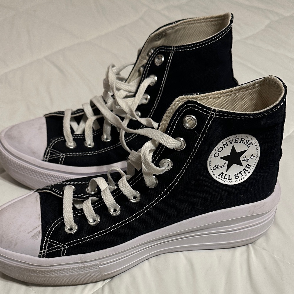 Converse Women's Black and White High-Top Sneakers